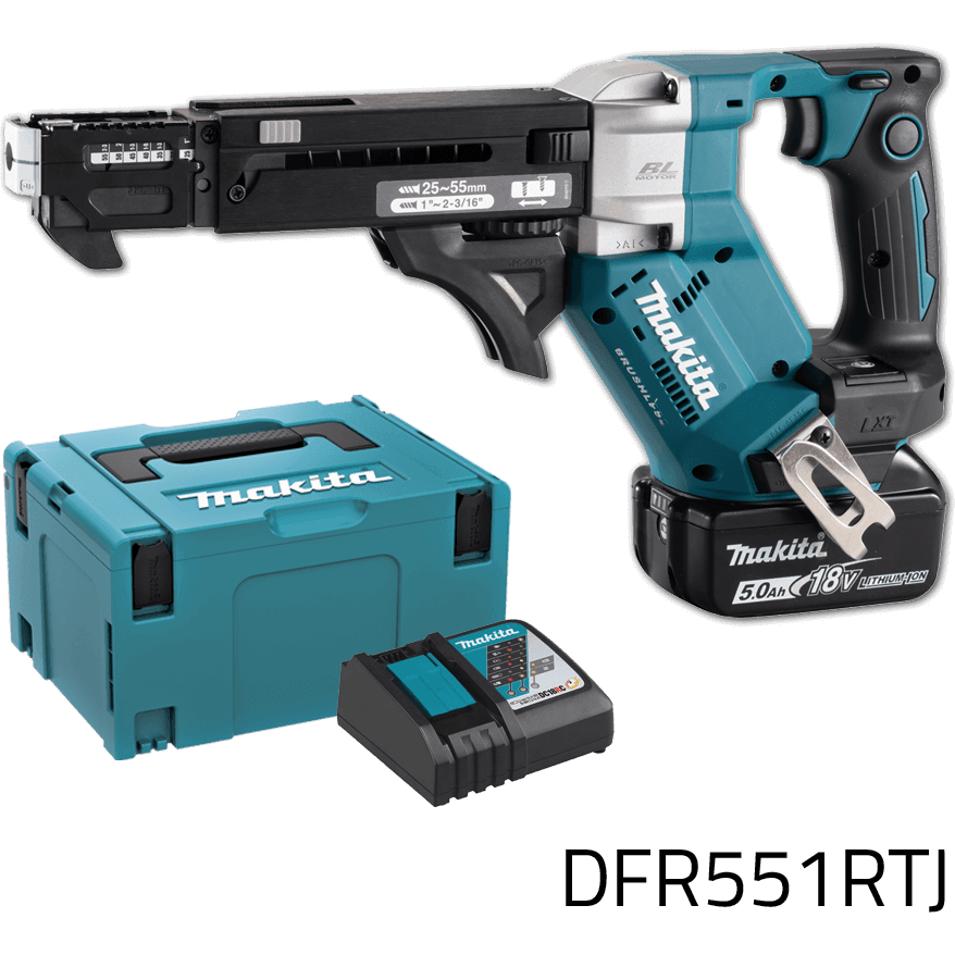 Makita DFR551RTJ 18V Cordless Auto Feed Screwdriver (LXT) - KHM Megatools Corp. Makita DFR551RTJ 18V Cordless Auto Feed Screwdriver (LXT) - KHM Megatools Corp.